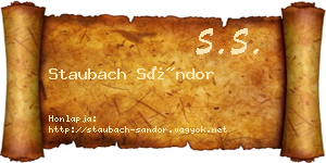 Staubach Sándor névjegykártya